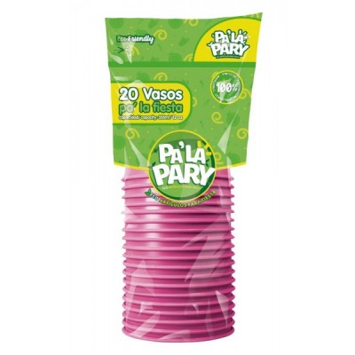 VASO PALAPARY #12 COLOR ROSA C/20 --