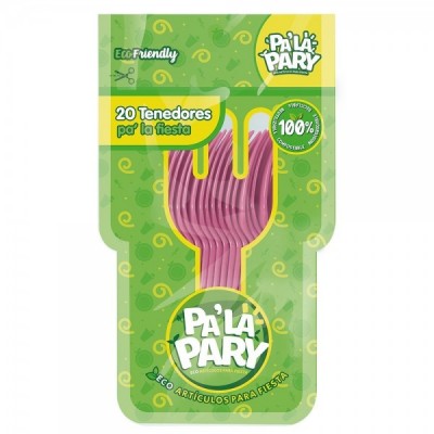 TENEDOR PALAPARY COLOR ROSA C/20 --