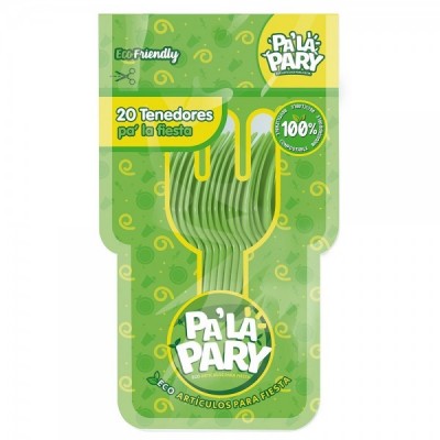 TENEDOR PALAPARY COLOR VERDE KIWI C/20 --