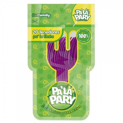 TENEDOR PALAPARY COLOR MORADO C/20 --