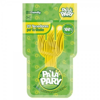 TENEDOR PALAPARY COLOR AMARILLO C/20 --