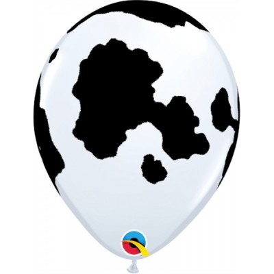 GLOBO QUALATEX #11 ESTAMPADO MANCHAS DE VACA 10PZ