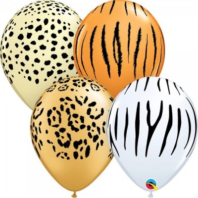 GLOBO QUALATEX #11 ESTAMPADO SAFARI SURTIDO 10PZ