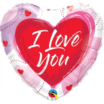 GLOBO QUALATEX #18H I LOVE YOU CORAZONES