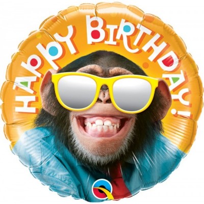 GLOBO QUALATEX #18C HAPPY BIRTHDAY CHIMPANCE SONRIENTE