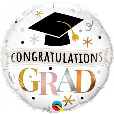 GLOBO QUALATEX #18C CONGRATULATIONS GRAD ROSE GOLD