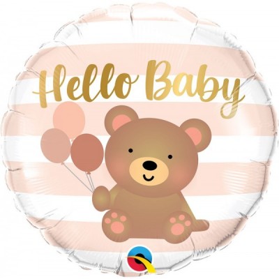 GLOBO QUALATEX #18C HELLO BABY OSO LINEAS