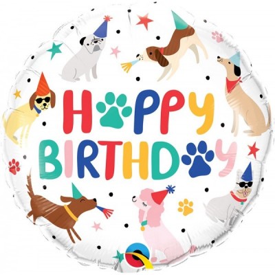 GLOBO QUALATEX #18C BIRTHDAY PARTY PUPPIES
