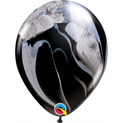 GLOBO QUALATEX #11 ESTAMPADO AGATA NEGRO/BLANCO 5PZ