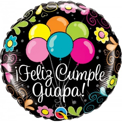 GLOBO QUALATEX #18C FELIZ CUMPLE GUAPA GLOBOS