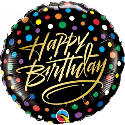 GLOBO QUALATEX #18C CUMPLEAÑOS ESCRITURA DE ORO