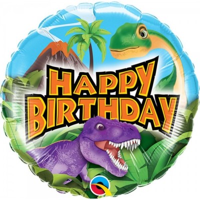 GLOBO QUALATEX #9C DINOSAURIOS HAPPY BIRTHDAY
