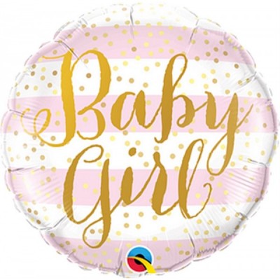 GLOBO QUALATEX #18C BABY GIRL LINEAS ROSAS
