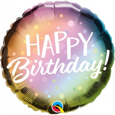 GLOBO QUALATEX #18C HAPPY BIRTHDAY METALICO Y PUNTOS