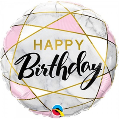 GLOBO QUALATEX #18C CUMPLEAÑOS RECTANGULOS DE MARMOL