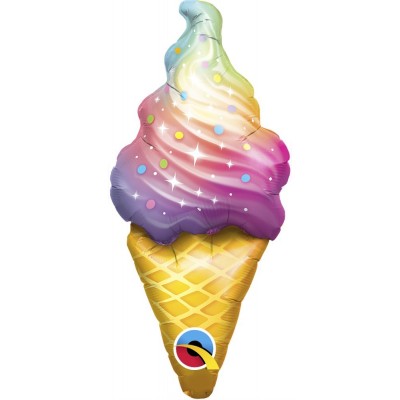 GLOBO QUALATEX #14SHP RAINBOW SWIRL ICE CREAM