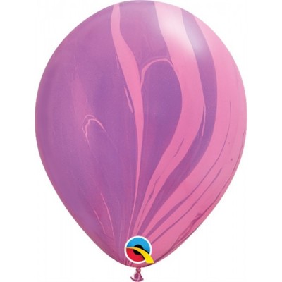 GLOBO QUALATEX #11 ESTAMPADO SUPERAGATA ROSA VIOLETA 5PZ