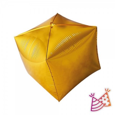 GLOBO WEPARTY CUBO SOLIDO #24 ORO DORADO C/2