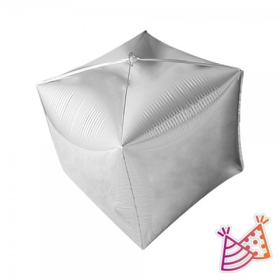 GLOBO WEPARTY CUBO SOLIDO #24 PLATA C/2