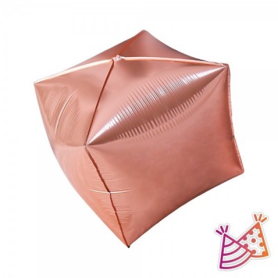 GLOBO WEPARTY CUBO SOLIDO #24 ROSA ORO C/2