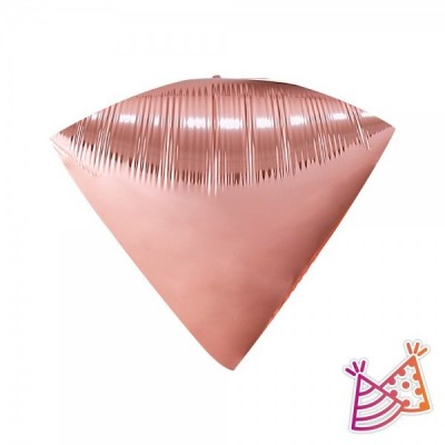 GLOBO WEPARTY DIAMANTE SOLIDO #24 ROSA ORO C/2