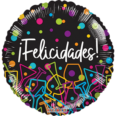 GLOBO CONVER #36C FELICIDADES SILUETAS NEON