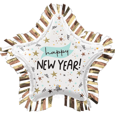 GLOBO CONVER SPRSHP HNY NOON YEAR STAR FRINGE BORDER