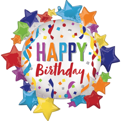 GLOBO CONVER SPRSHP HAPPY BIRTHDAY STARS