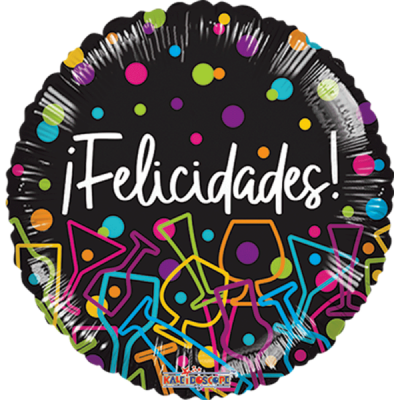 GLOBO CONVER #24C FELICIDADES SILUETAS NEON