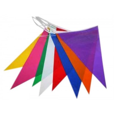 BANDERIN PLASTICO TRIANGULOS DE COLORES 10MT VMF --