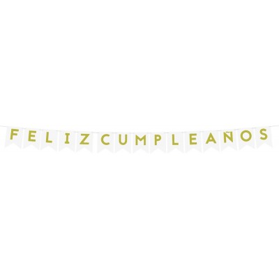 LETRERO FELIZ CUMPLEAÑOS COLOR BLANCO 2MT VMF --