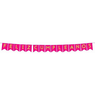 LETRERO FELIZ CUMPLEAÑOS COLOR MAGENTA 2MT VMF --