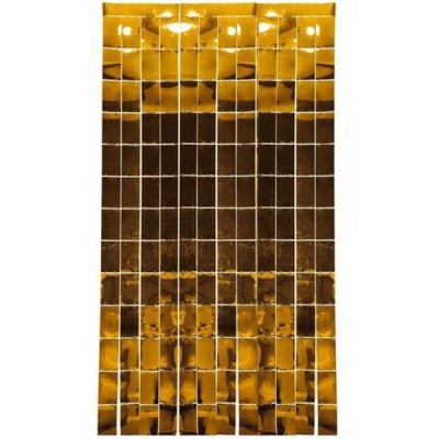 CORTINA METALICA CUADROS ORO 91X244CM VMF --