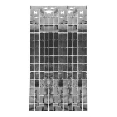 CORTINA METALICA CUADROS PLATA 91X244CM VMF --