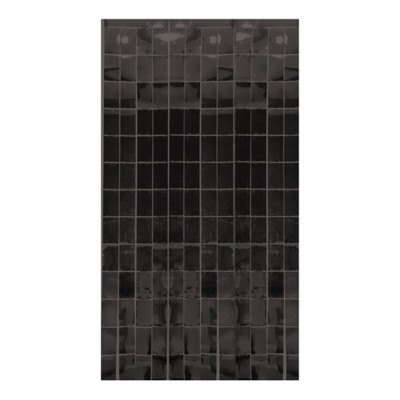CORTINA METALICA CUADROS NEGRA 91X244CM VMF --