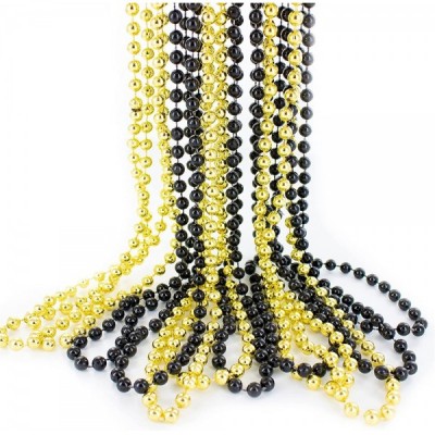 COLLAR MARDIGRAS PERLA 33" NEGRO/ORO C/12 VMF