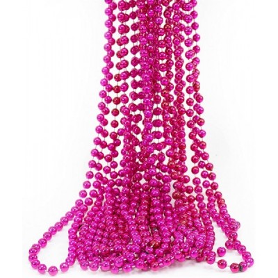 COLLAR MARDIGRAS PERLA 33" ROSA MAGENTA C/12 EURO VMF