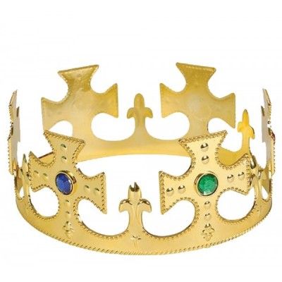 CORONA DE REY PLASTICO CRUZ CON JOYAS VMF EURO