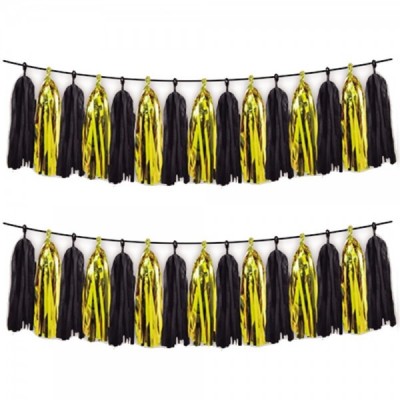 GUIRNALDA POMPONES NEGRO/ORO C/15 EURO