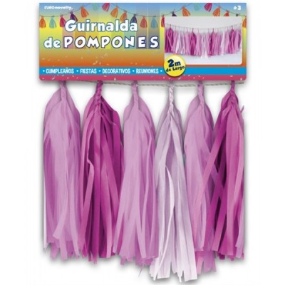 GUIRNALDA POMPONES ROSA EURO --