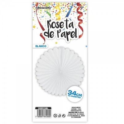 ROSETA DE PAPEL 34CM BLANCO EURO