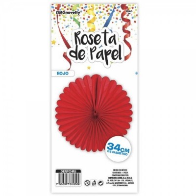 ROSETA DE PAPEL 34CM ROJO EURO