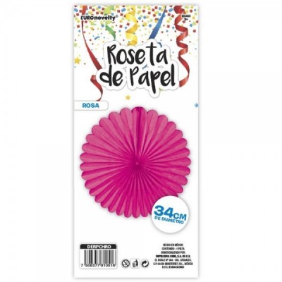 ROSETA DE PAPEL 34CM ROSA EURO