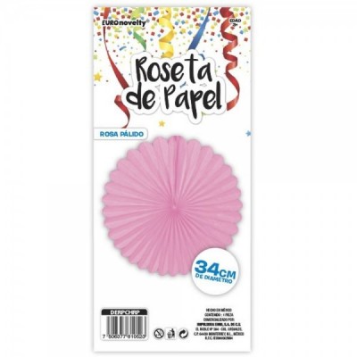 ROSETA DE PAPEL 34CM ROSA PALIDO EURO