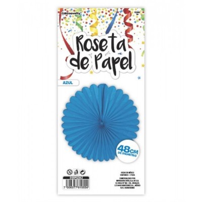 ROSETA DE PAPEL 48CM AZUL EURO