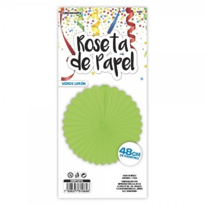 ROSETA DE PAPEL 48CM VERDE LIMON EURO