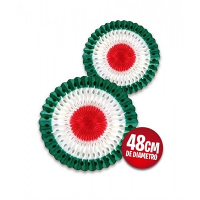 ROSETA DE PAPEL 48CM TRICOLOR EURO