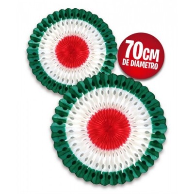 ROSETA DE PAPEL 70CM TRICOLOR EURO