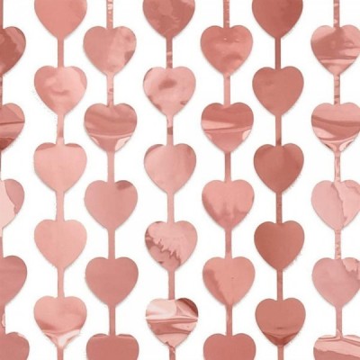 CORTINA METALICA CORAZON ROSA ORO 91X244CM VMF --