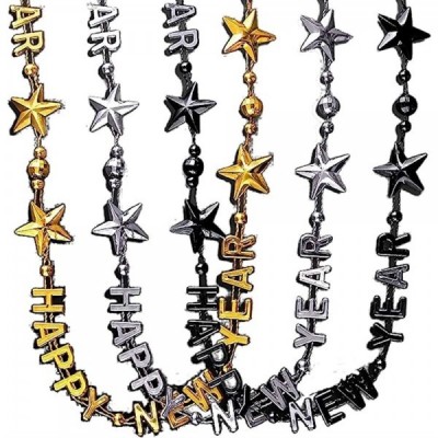 COLLAR MARDIGRAS LETRAS HAPPY NEW YEAR ORO/NEGRO/PLATA C/6 VMF
